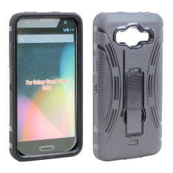 Samsung Galaxy Grand Prime G530 Armor Hybrid Stand Case (Black)